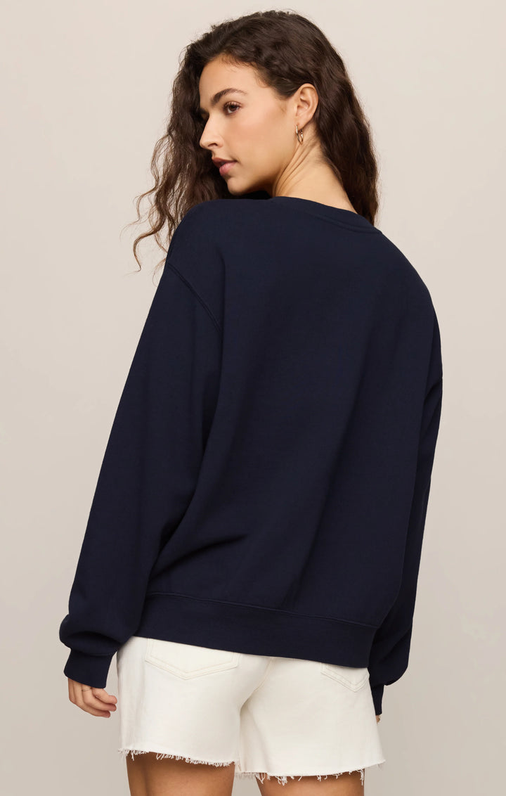 Z-Supply Women's Seaside Boyfriend Fleece Sweatshirt - Eclipse