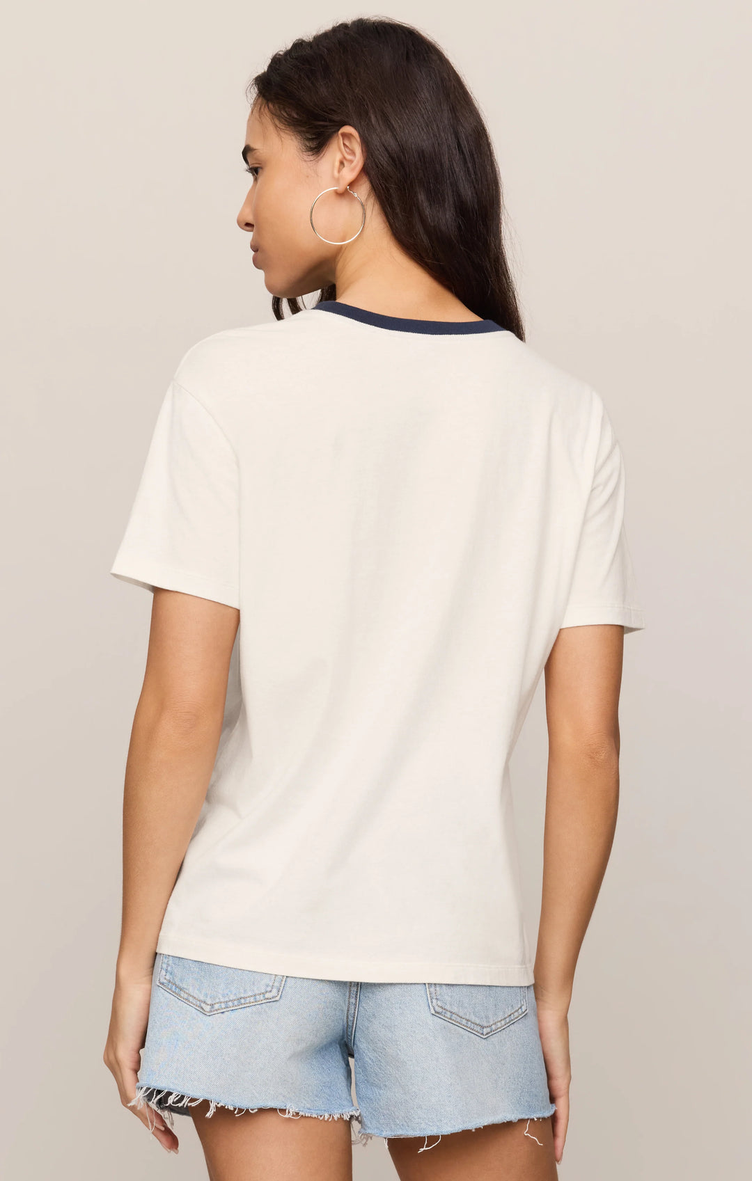 Z-Supply Women's Salty Ringer Boyfriend Tee - Sea Salt