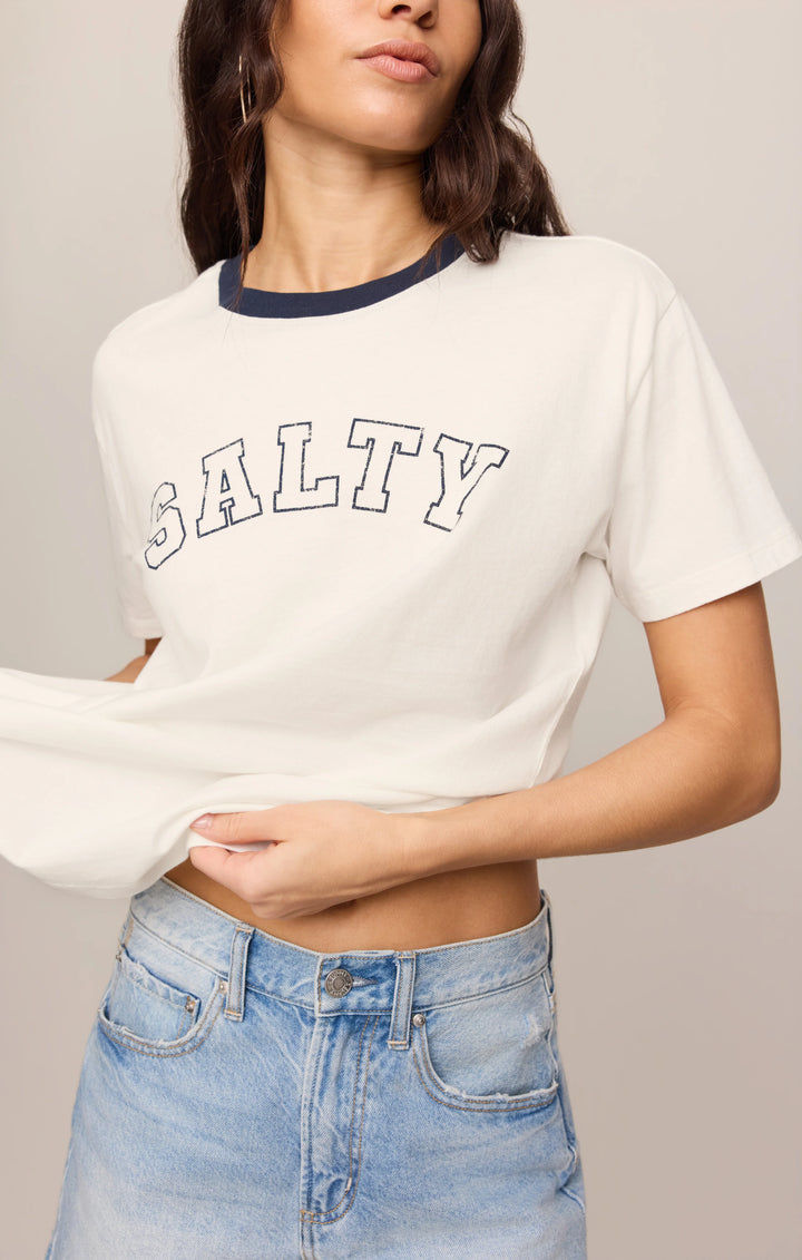 Z-Supply Women's Salty Ringer Boyfriend Tee - Sea Salt
