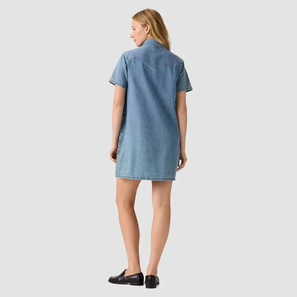 Levis's Womens Louisa Short Sleeve Denim Dress - 0001 Pretty Penny Lane - Sun Diego Boardshop