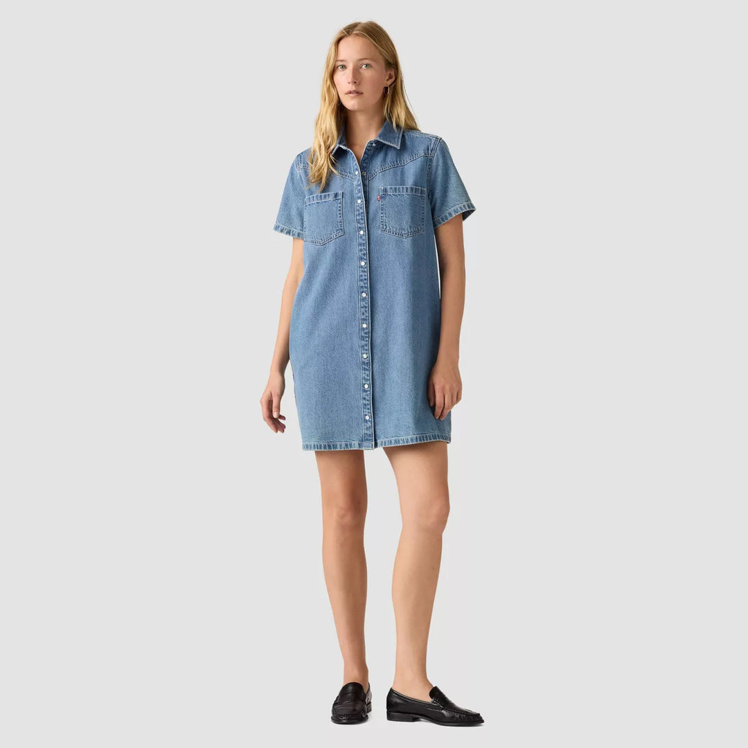 Levis's Womens Louisa Short Sleeve Denim Dress - 0001 Pretty Penny Lane - Sun Diego Boardshop