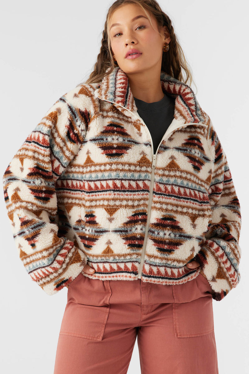 ONeill RORI HIGH PILE FLEECE CROPPED JACKET - ROSETTE - Sun Diego Boardshop