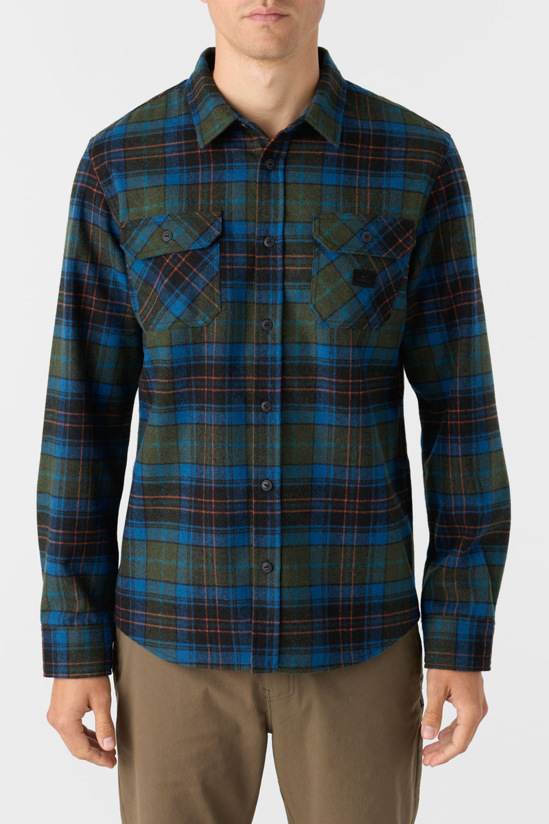 ONeill DUNE FLANNEL STANDARD FIT LONG SLEEVE SHIRT - DARK OLIVE - Sun Diego Boardshop