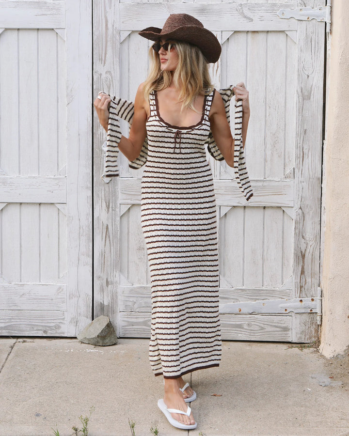 L Space Rosalie Maxi Dress - Cafe/Cream - Sun Diego Boardshop