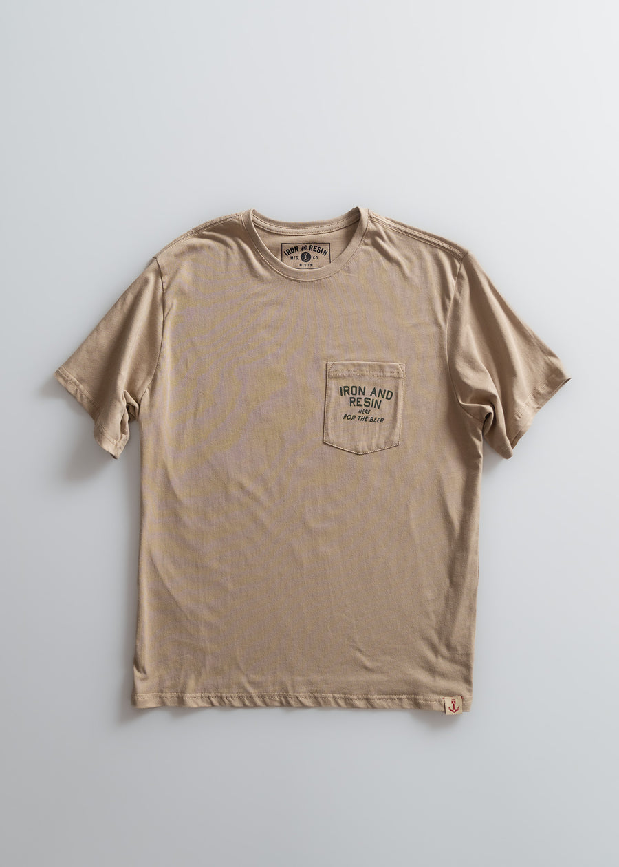Iron & Resin Here For The Beer Pocket Tee - Tan - Sun Diego Boardshop