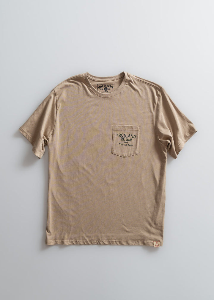 Iron & Resin Here For The Beer Pocket Tee - Tan - Sun Diego Boardshop