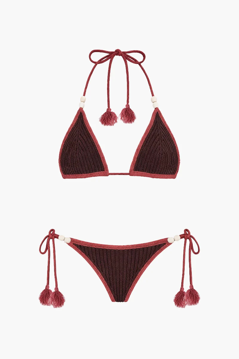 Hykaa Women's Solana Knit Set - Brown/Terracotta - Sun Diego Boardshop