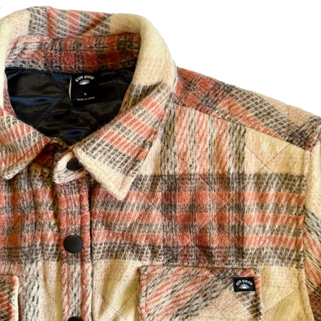 SunDiego Seabrook Heavy Flannel Overshirt - Brick Detail 2