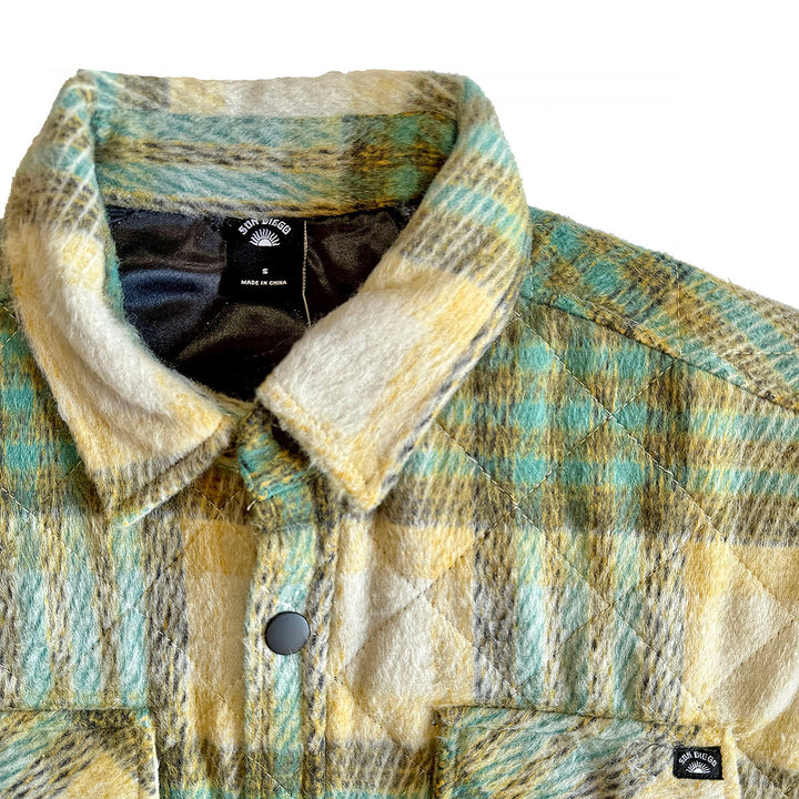 SunDiego Seabrook Heavy Flannel Overshirt - Turquoise detail 2