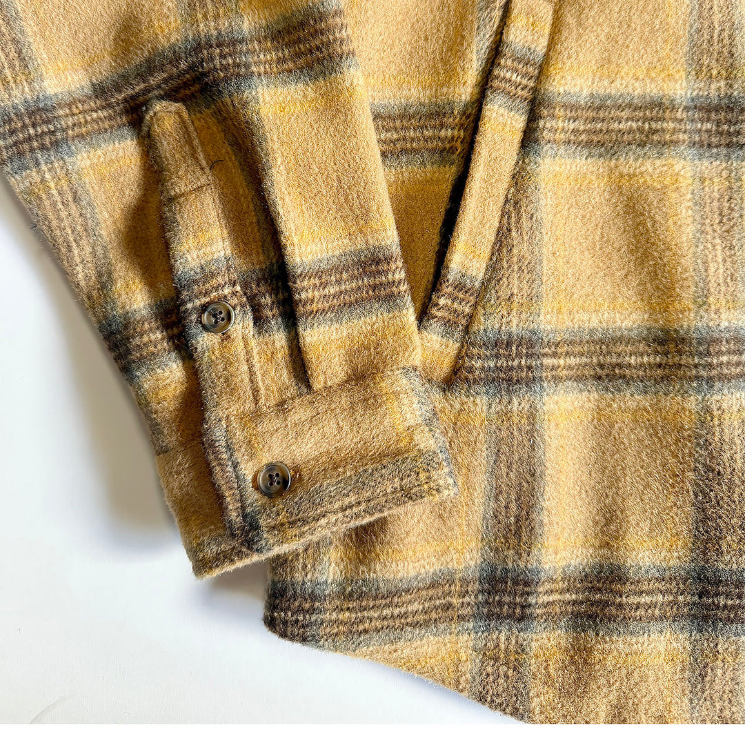 SunDiego Forte Polar Fleece Flannel Overshirt - Brown Detail