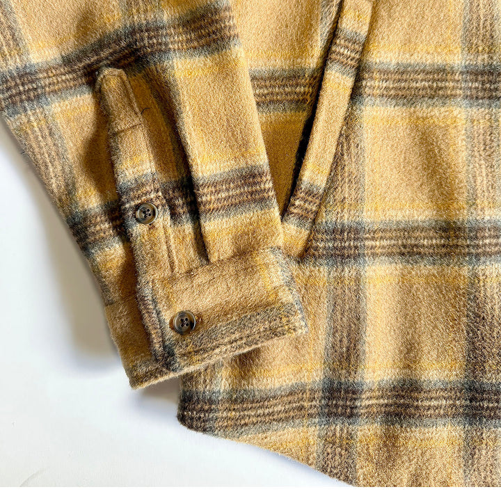 SunDiego Forte Polar Fleece Flannel Overshirt - Brown Detail
