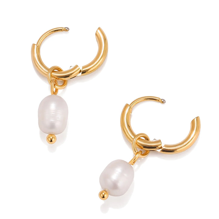 Mauka Pearl Hoop Earrings - Pearl - Sun Diego Boardshop