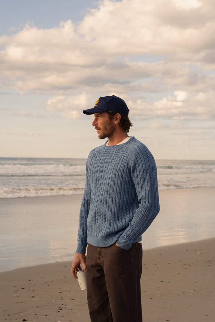 Rhythm Doheny Pointelle Crew Knit - SLATE - Sun Diego Boardshop