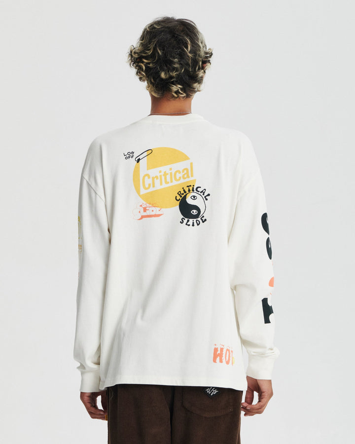 Critical Slide Mixed Up Longsleeve Tee - VINTAGE WHITE - Sun Diego Boardshop