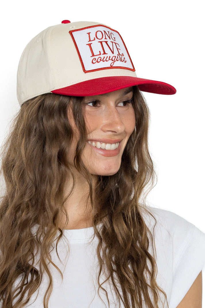 That Friday Feeling Long Live Cowgirls Canvas Trucker Hat - Red Split - Sun Diego Boardshop