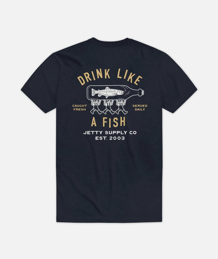 Jetty Men's Bottle Service Tee - Navy - Sun Diego Boardshop