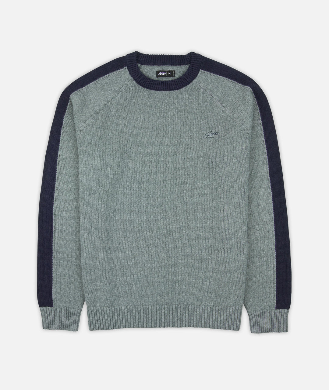 Jetty Men's Nova Striped Sleeve Sweater - Heather Grey - Sun Diego Boardshop
