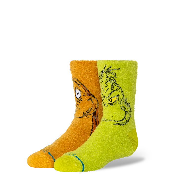 Stance The Grinch X Stance Kids Fuzzy Crew Socks - Green - Sun Diego Boardshop