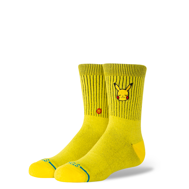 Stance Pikachu Kids Crew Socks - Yellow - Sun Diego Boardshop
