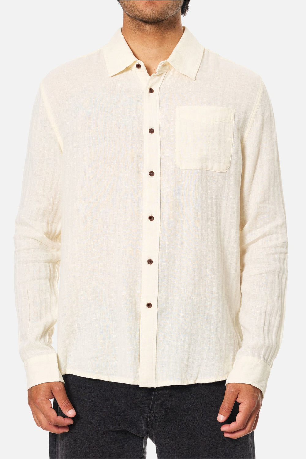 Katin Alan Solid Long Sleeve Shirt - Vintage White - Sun Diego Boardshop