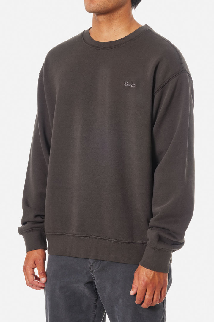 Katin Men's Embroidered Crewneck - Black Wash - Sun Diego Boardshop
