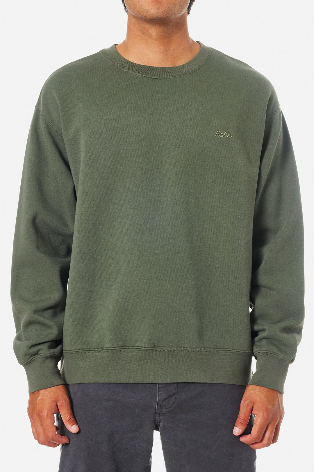 KATIN EMBROIDERED CREWNECK - THYME - Sun Diego Boardshop