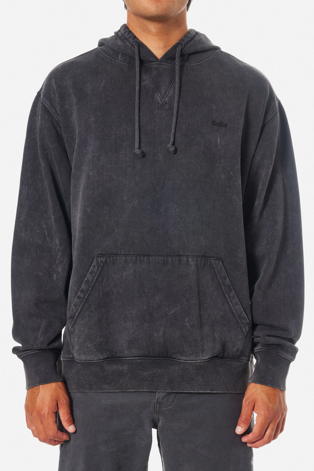 KATIN EMBROIDERED HOODIE - BLACK SAND WASH - Sun Diego Boardshop