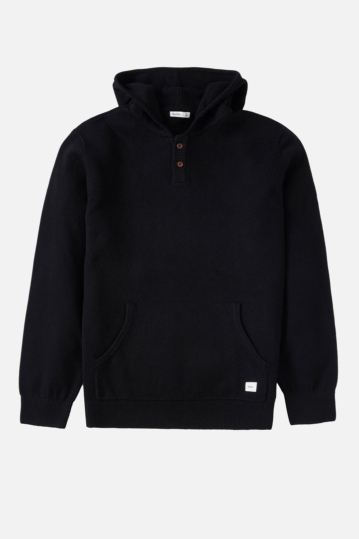 Katin Hayes Hooded Henley Sweater - Black
