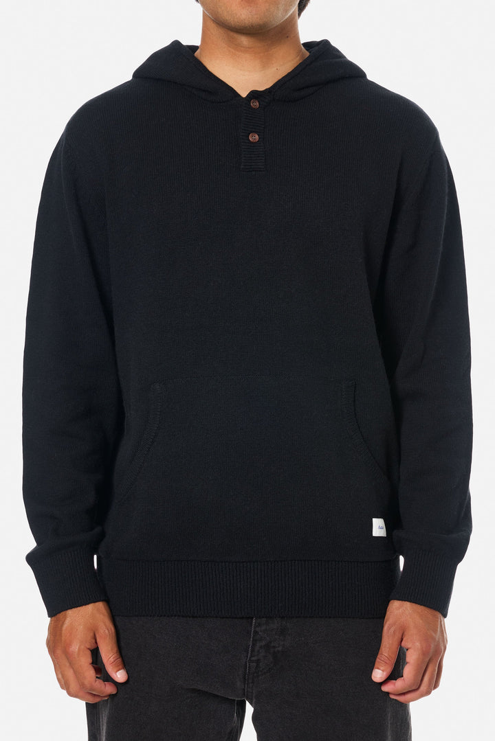 Katin Hayes Hooded Henley Sweater - Black