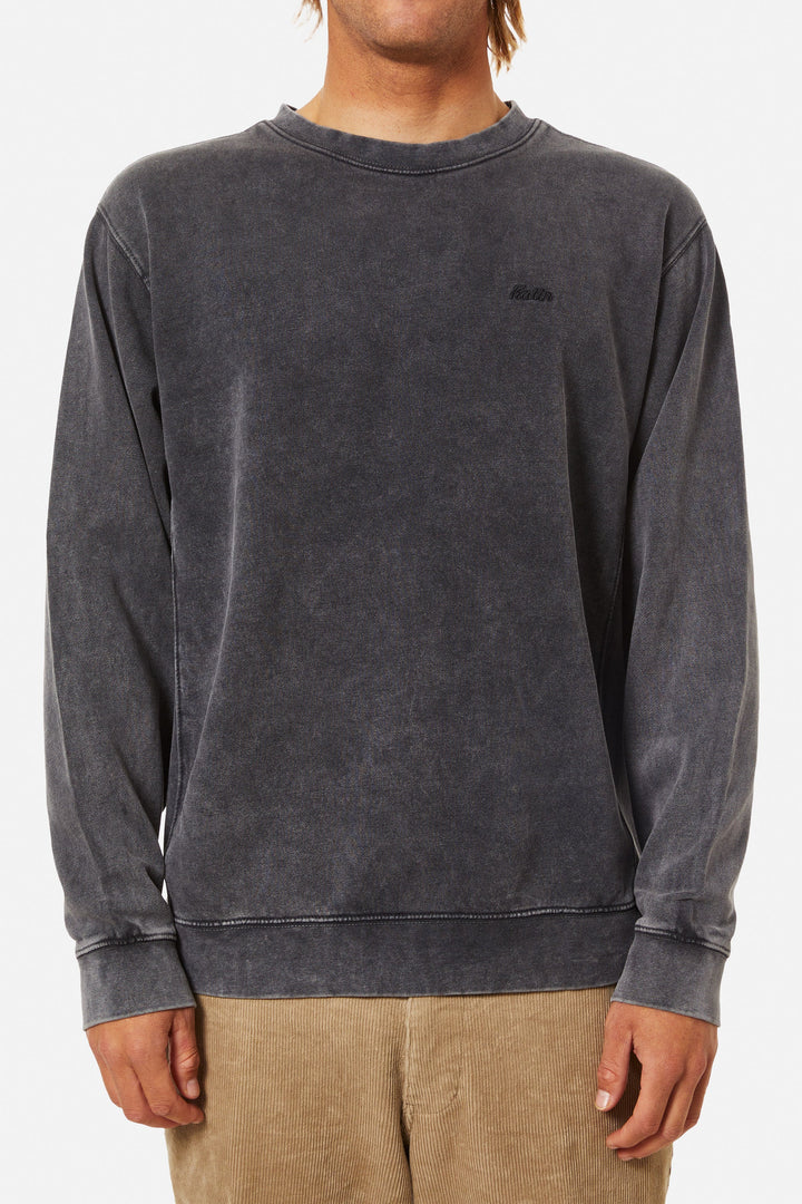 KATIN EMBROIDERED CREWNECK - BLACK SAND WASH - Sun Diego Boardshop