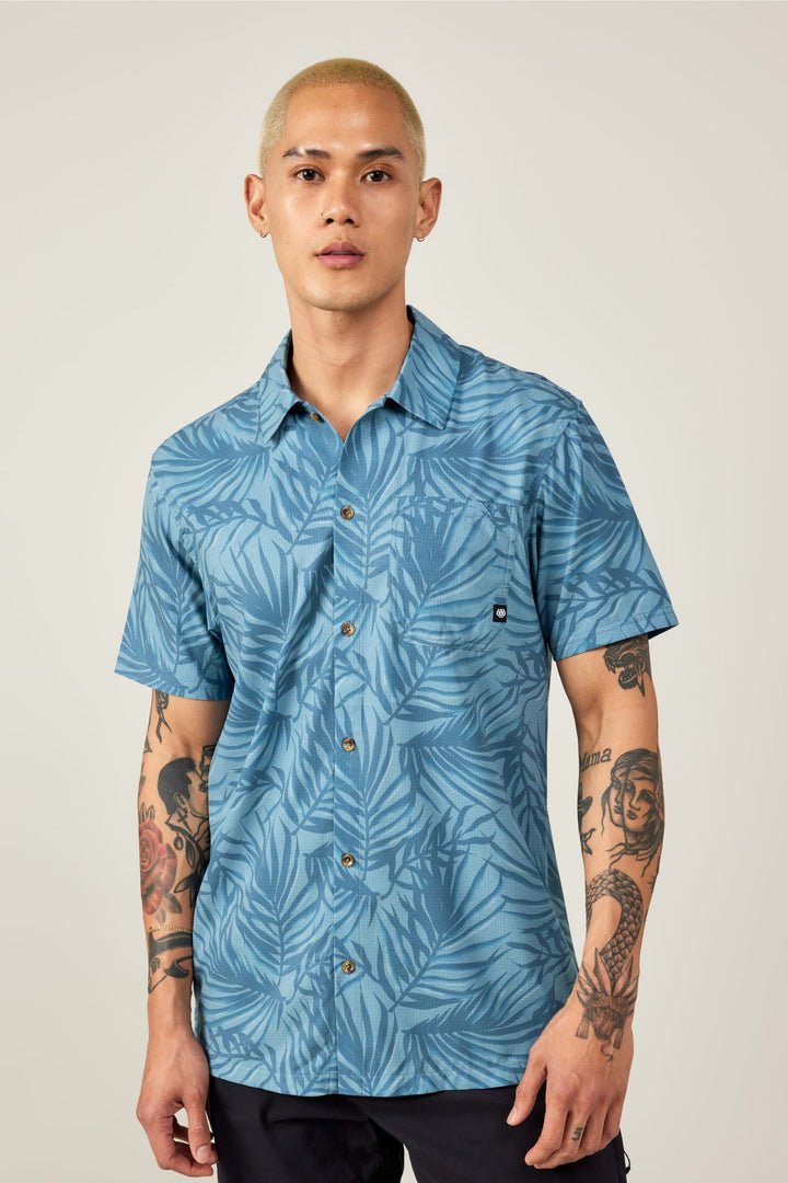 686 
Nomad Perforated Button Down Shirt - Palm Blue - Sun Diego Boardshop