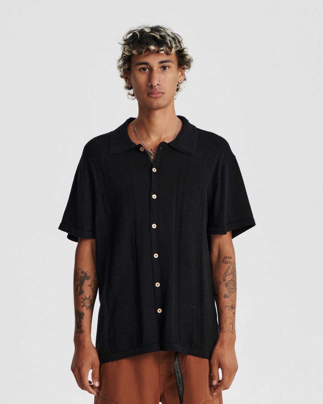 Critical Slide Trader Knit Shirt - BLACK - Sun Diego Boardshop