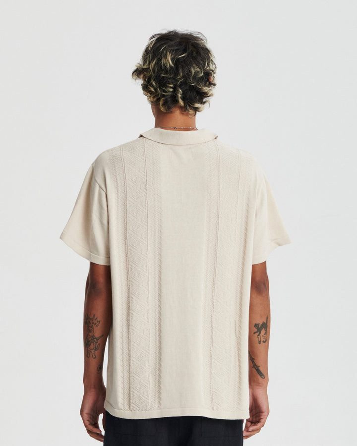 Critical Slide Trader Knit Shirt - ECRU - Sun Diego Boardshop