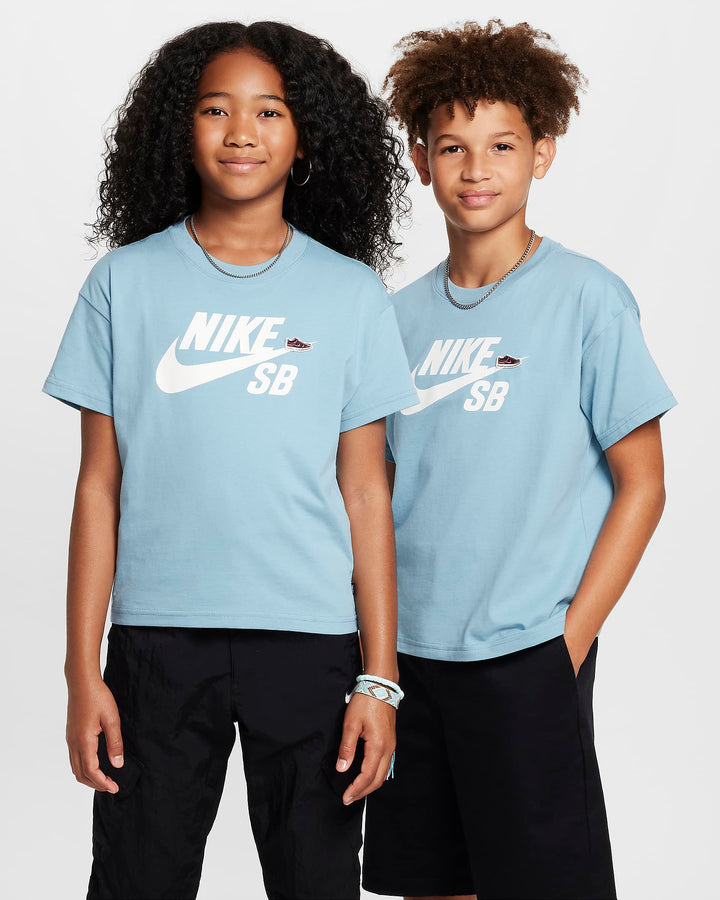 Nike Big Kids' T-Shirt - DENIM TURQ/WHITE - Sun Diego Boardshop