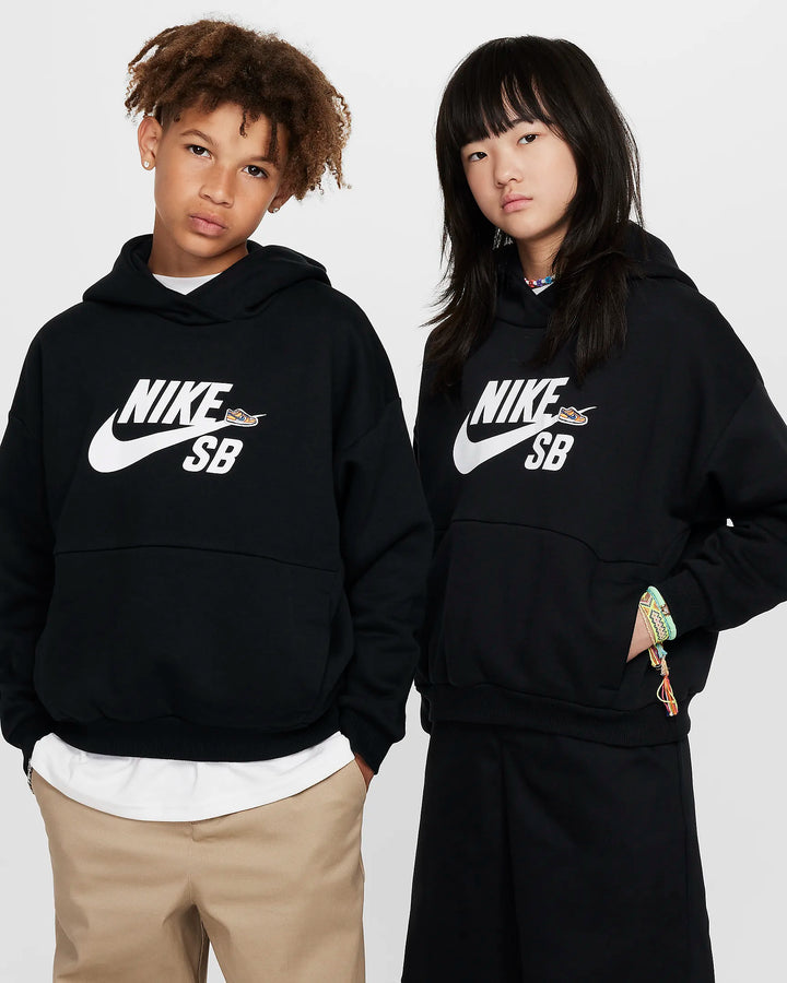 Nike SB Kid's Icon Fleece EasyOn - BLACK WHITE - Sun Diego Boardshop