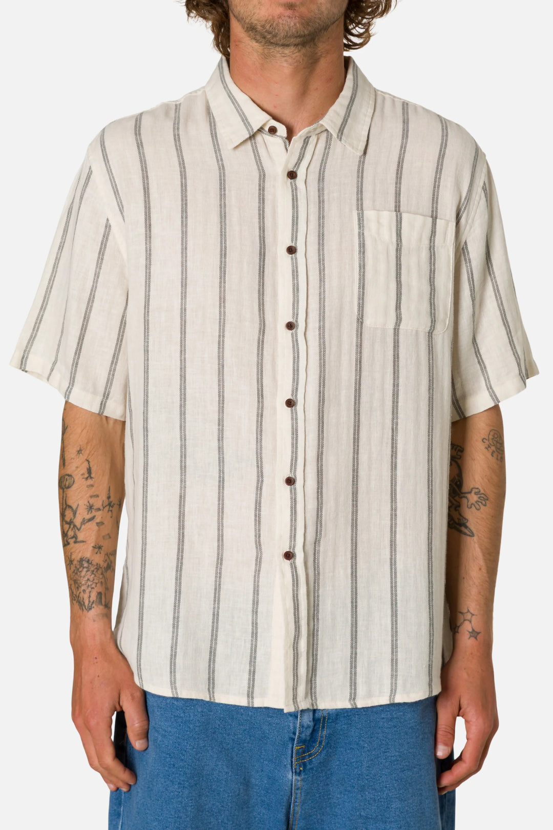 Katin Alan Shirt Vertical Stripe - Gunmetal - Sun Diego Boardshop