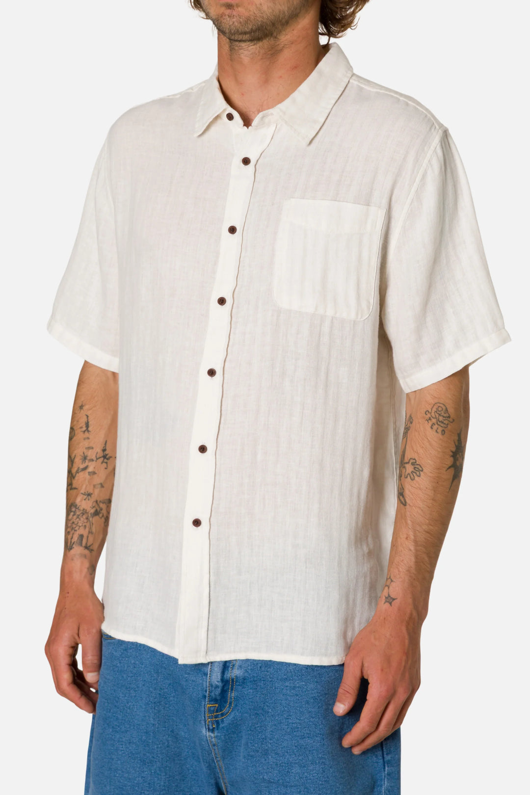 Katin Men's Alan Solid Shirt - Vintage White