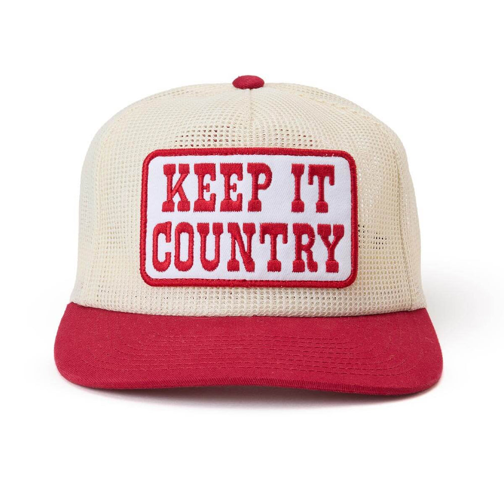 Seager Mens Keep It Country All Mesh Trucker Snapback Cream Red Cream Red - Sun Diego Boardshop