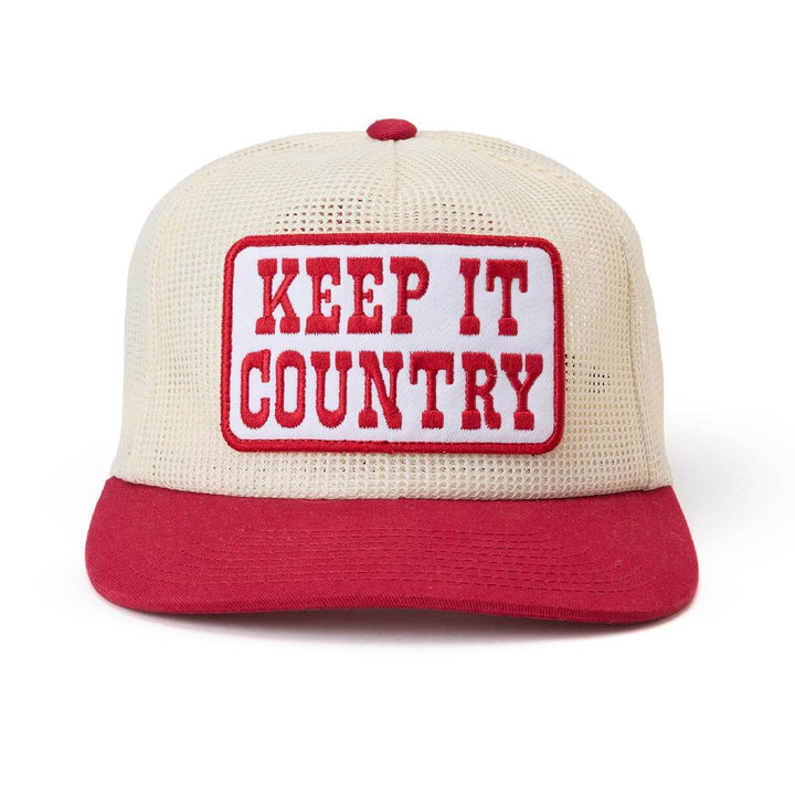 Seager Men's Keep It Country All-Mesh Trucker Snapback Cream/Red - Cream/Red - Sun Diego Boardshop