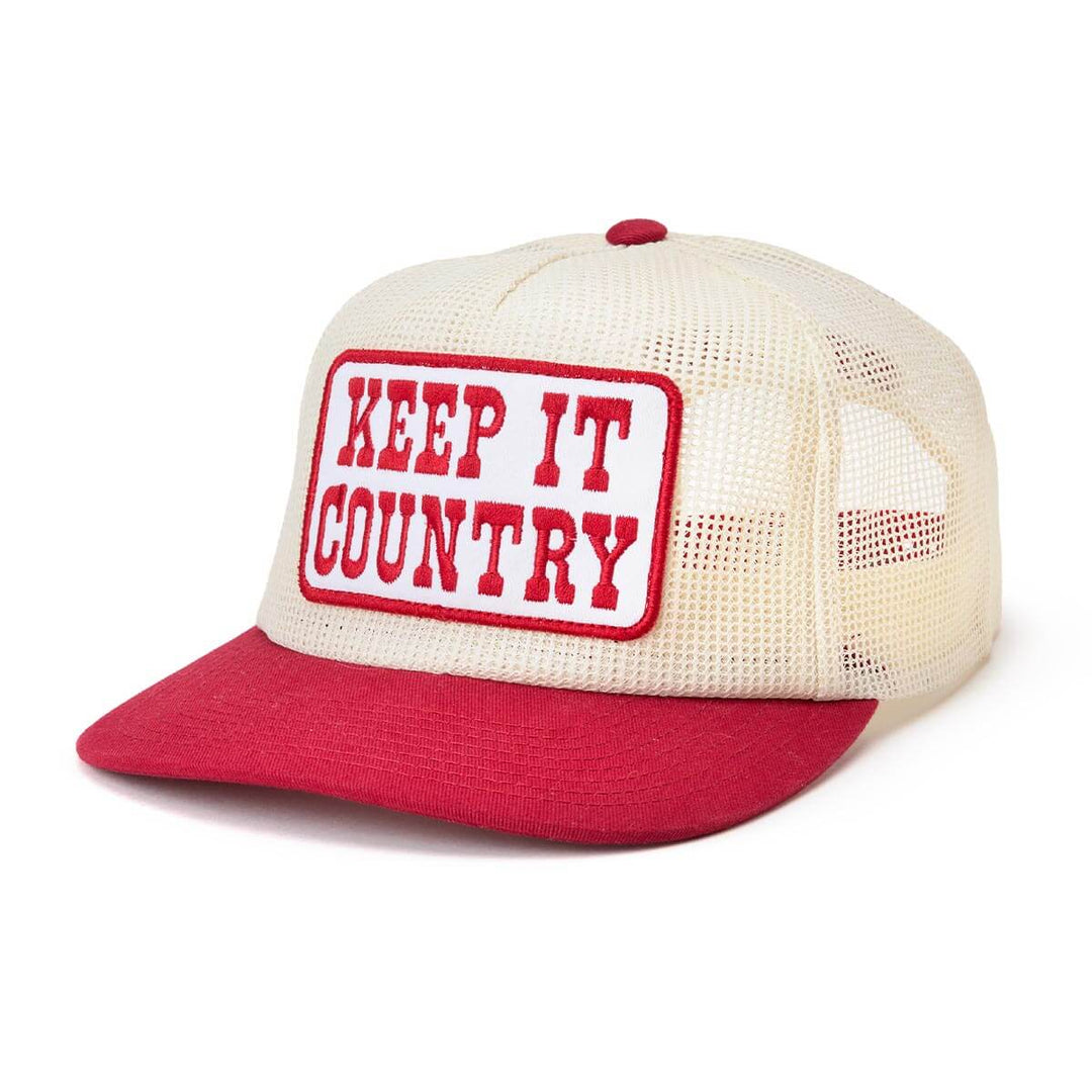Seager Men's Keep It Country All-Mesh Trucker Snapback Cream/Red - Cream/Red - Sun Diego Boardshop