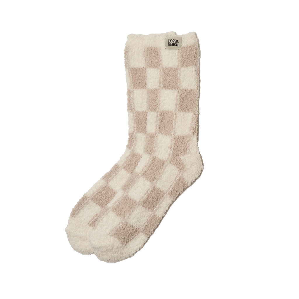 Local Beach Checker Cozy Socks - SAND - Sun Diego Boardshop