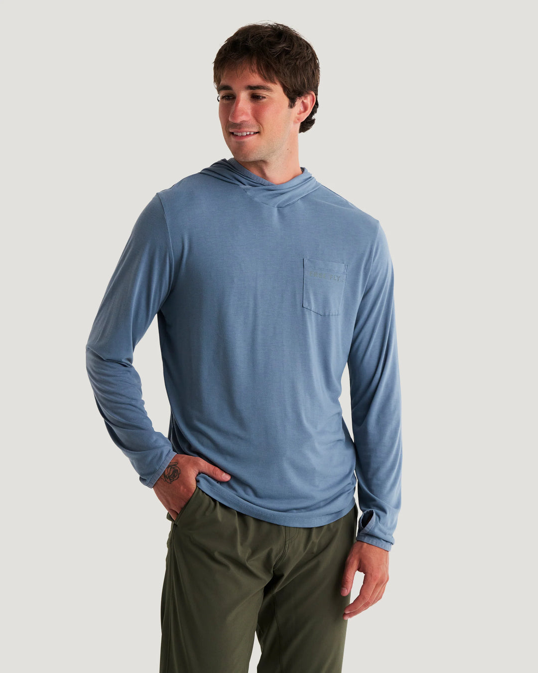 Free Fly Men's Men's Bamboo Lightweight Hoodie - Pacific Blue - Sun Diego Boardshop