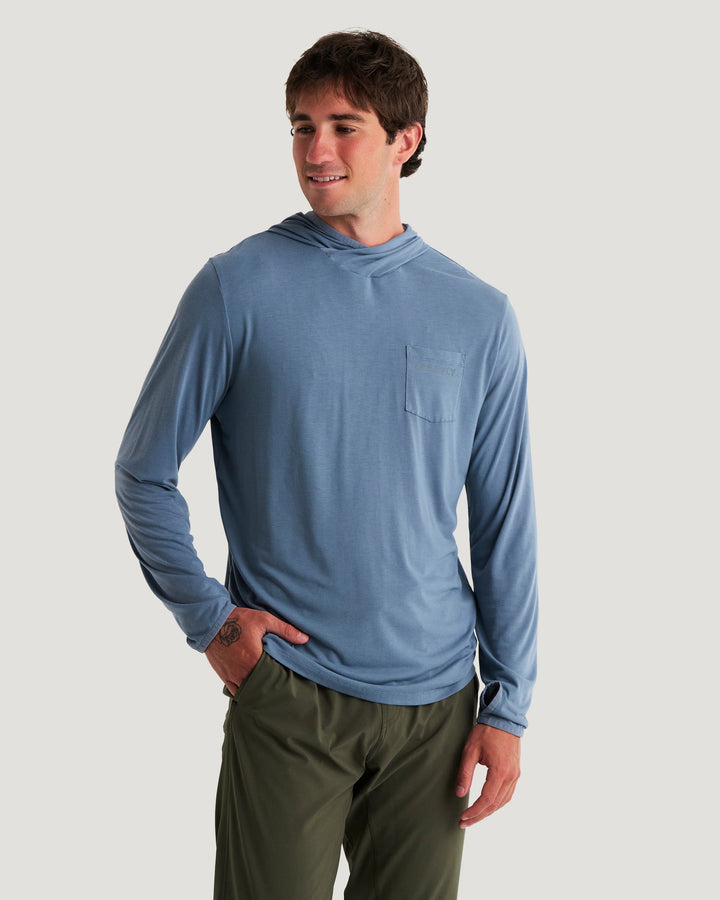 Free Fly Men's Men's Bamboo Lightweight Hoodie - Pacific Blue - Sun Diego Boardshop