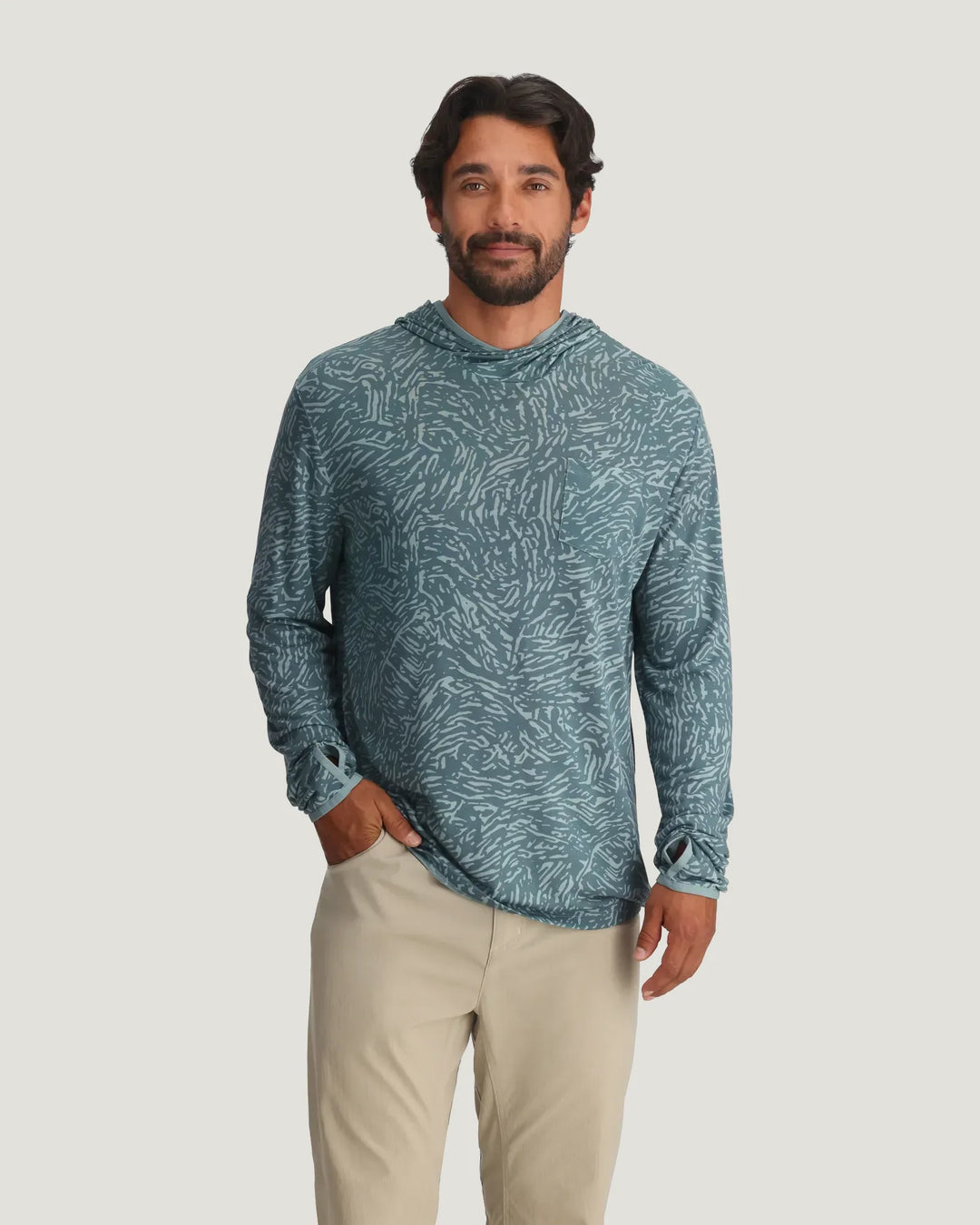Free Fly Men's Bamboo Lightweight Hoodie - Tidal Flow Print Stormy Sea - Sun Diego Boardshop