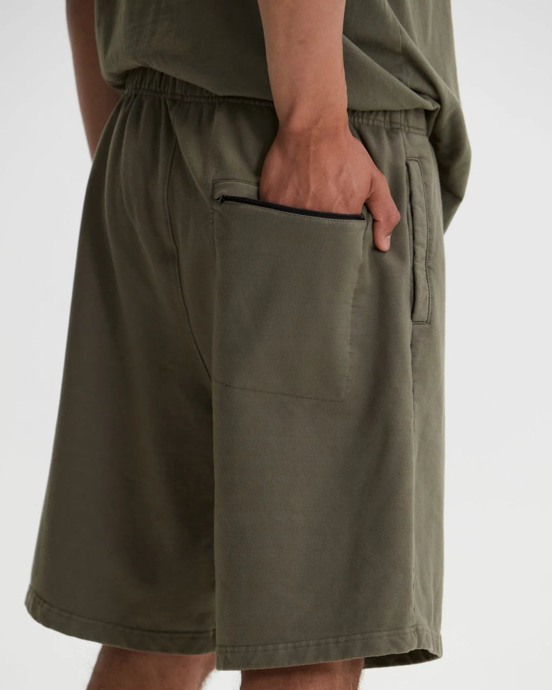 Tenore Logo Fleece Sweatshort - OLIVE - Sun Diego Boardshop