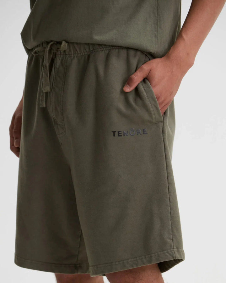 Tenore Logo Fleece Sweatshort - OLIVE - Sun Diego Boardshop