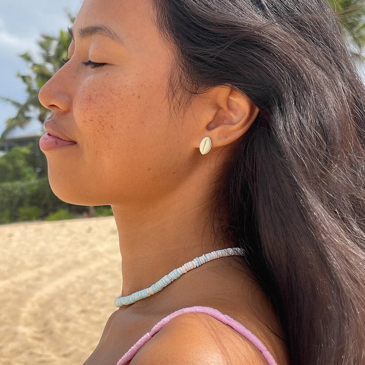 Pura Vida Cowrie Stud Earrings - GOLD - Sun Diego Boardshop