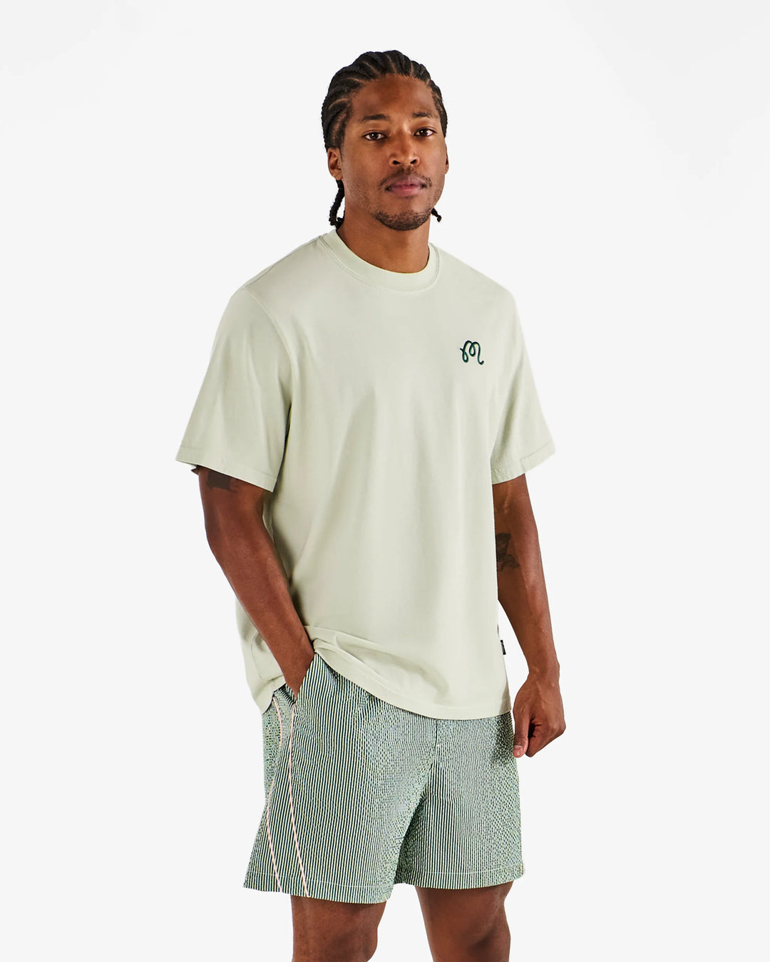 Malbon Men's Bermuda Palms Tee - Green Tint - Sun Diego Boardshop
