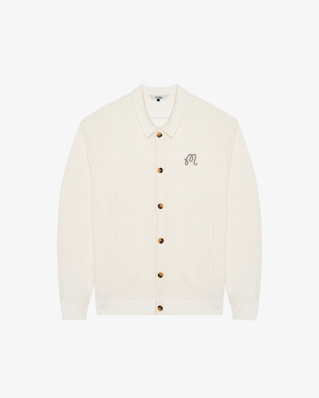 Malbon Men's Resort Crochet Cardigan - Whisper White - Sun Diego Boardshop