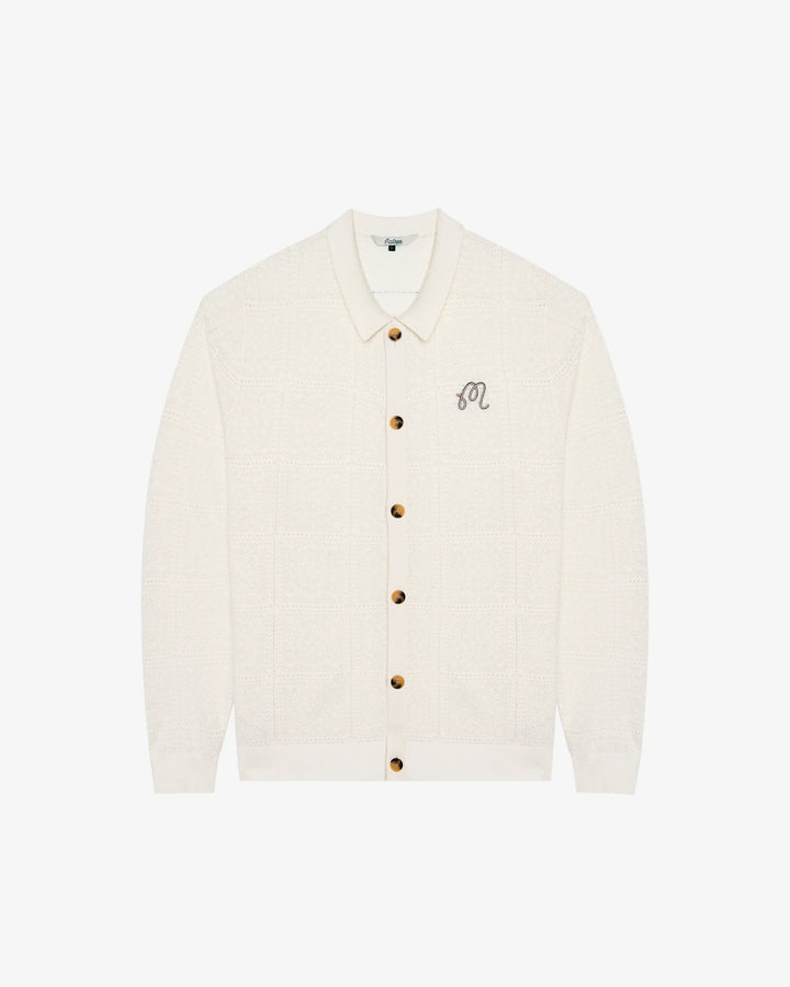 Malbon Men's Resort Crochet Cardigan - Whisper White - Sun Diego Boardshop